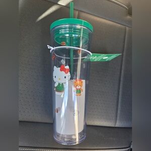 Hello Kitty Starbucks Clear Tumbler with Bear Design